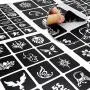 Konsait 291pcs Temporary Tattoos Stencils, 20 Sheets Girls and Boys Glitter Tattoo Kit Templates Face Paint Stencils Body Art Stencil Pack for Adults Man Women Kids Teenager