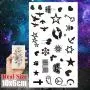 8er Set Kleine Sexy Lippen Blatt Schwarz Cartoon Temporäre Tattoos Für Kinder Niedliche Sterne Kinder Tattoosticker Infinity Love Damen Finger Kunst Wasserdicht Tatoos Mädchen Diamanten