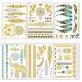 Tattoos Temporaires Métalliques pour Femmes Adolescentes Filles - 6 Feuilles Designs Flash Or Argent Étiquettes Temporaires Imperméables Imitation Tattoo Tattoos Temporaires Métalliques pour Femmes Adolescentes Filles - 6 Feuilles Designs Flash Or Argent Étiquettes Temporaires Imperméables Imitation Tattoo