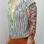 Leoars 4 Blätter Große Arm Temporäre Tattoos und 4 Blätter Großer Arm Ärmel Tattoo Aufkleber, Großer Pfau Lotus Rose Falsche Tattoos Ärmel Körperkunst für Damen Herren