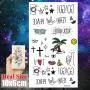 8er Set Kleine Sexy Lippen Blatt Schwarz Cartoon Temporäre Tattoos Für Kinder Niedliche Sterne Kinder Tattoosticker Infinity Love Damen Finger Kunst Wasserdicht Tatoos Mädchen Diamanten
