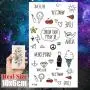 8er Set Kleine Sexy Lippen Blatt Schwarz Cartoon Temporäre Tattoos Für Kinder Niedliche Sterne Kinder Tattoosticker Infinity Love Damen Finger Kunst Wasserdicht Tatoos Mädchen Diamanten