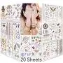 Metallische temporäre Tattoos, 20 Blätter, Gold & Silber, Lady Up – Körperkunst, Glitzernde temporäre Tattoos.