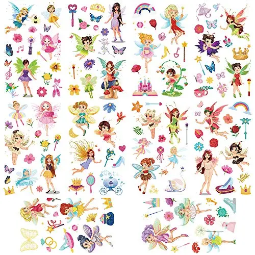 Yarlilyan 100+ Fairy Glitter Tattoos for Girls, Children Birthday Party Favor Temporary Tattoo Sticker, Magic Fantasy Butterfly Flower Pink Fake Waterproof tattoo on kids Body Hand Arm Face 10 Sheets Yarlilyan 100+ Fairy Glitter Tattoos for Girls, Children Birthday Party Favor Temporary Tattoo Sticker, Magic Fantasy Butterfly Flower Pink Fake Waterproof tattoo on kids Body Hand Arm Face 10 Sheets