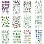 WYUEN 12 PCS/lot Flower Temporary Tattoo Sticker for Women Men Fake Tatoo Body Art Adult Waterproof Hand Stickers 9.8X6cm (FW12-14)
