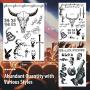 Halloween Post Temporary Tattoos Stickers, 5 Sheet Face Tattoos Set, Neck Hands Arm Tattoos Sticker, Fake Tattoos For Halloween Costume Accessories and Parties