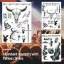 Autocollants temporaires pour Halloween, ensemble de 5 feuilles de tatouages faciaux, tatouages pour le cou, les mains et les bras, faux tatouages pour accessoires de déguisement de Halloween et fêtes. Autocollants temporaires pour Halloween, ensemble de 5 feuilles de tatouages faciaux, tatouages pour le cou, les mains et les bras, faux tatouages pour accessoires de déguisement de Halloween et fêtes.