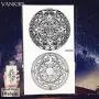 12 Pieces/Lot Mens Fashion Moon Temporary Tattoos Round Totem Fun Sun Wave Magic Tatoos Women Triangle Forest Tattoo Stickers Cover Custom Paste 10x6CM