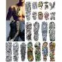 DaLin Extra Large Vorübergehende Tattoos, Arm- und Halbschultern-Tätowierungen für Männer und Frauen, 20 Blätter