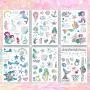 Ooopsi Mermaid Party Supplies Temporary Tattoos for Kids - 7 Large Sheet, 100+ Glitter Styles, Mermaid Party Favors and Birthday Decorations for Children Girls