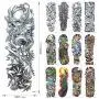 Full Arm Temporary Tattoo, Konsait Extra Temporary Tattoo Black tattoo Body Stickers for Man Women (18 Sheets) Full Arm Temporary Tattoo, Konsait Extra Temporary Tattoo Black tattoo Body Stickers for Man Women (18 Sheets)