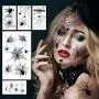 Halloween Spider Temporary Tattoos Face Sticker for Women, Halloween Fake Spiders Temps Stickers Makeup for Kids/Adults, Spider Face Tattoo for Witch Costume Temporary Tattoo Decal Props Halloween Spider Temporary Tattoos Face Sticker for Women, Halloween Fake Spiders Temps Stickers Makeup for Kids/Adults, Spider Face Tattoo for Witch Costume Temporary Tattoo Decal Props