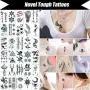 120 Sheets Fake Tattoos Temporary Tattoo Stickers for Women Men Girls Kids Tiny Black Flower Word Sexy Temp Tattoos Small Body Art Decal Designs for Face Hand Neck Wrist Arm Back Chest Decorations