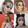 Lady Up 6 PCS Gesichtskristalls Aufkleber Glitzer Meerjungfrau Gesichtskristalle Temporäre Tattoos Aufkleber für Festival Halloween Carnival Party