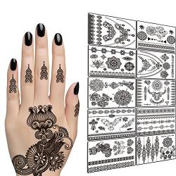 TAFLY Lace Black Chains Tattoo Waterproof Body Henna Transfer Tattoos Stickers for Women & Girls -150 Designs Bracelets,Necklaces,Tribe,Totem,Wing etc 10 Sheets