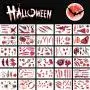 Halloween-Narben-Temporäre Tattoos, Realistische Fake-Gesichtswunden mit Blut, Zombie-Vampir-Biss, Spinnen-Narben, blutige Tattoo-Aufkleber für Erwachsene und Kinder, Großpackung, 3D Wasserdicht, Halloween-Themen-Make-up-Requisite.