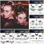10 Sheets Halloween Face Temporary Tattoos Day of the Dead Bloody Scars Black Spider Face Tattoo Sticker for Women Men Adult Kids Masquerade Halloween Party Favor Supplies