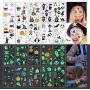 Halloween Temporary Tattoos for kids, Glow in the Dark Halloween Tattoos for Boys Girls, 10 Sheets - 100Pcs Waterproof Tattoos Stickers, Trick or Treat Party Favor Decorations Suppliers