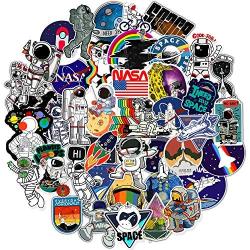 NASA Stickers for Laptop, Space Explorer Galaxy Vinyl Sticker for Water Bottle Hydro Flask Car Bumper Skateboard Luggage, Spaceman Spacecraft Universe Planet Graffiti Decals for Vsco Girl Boy,50 Pack