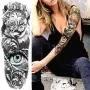 COKTAK 11 Sheets Cool Full Arm Temporary Tattoos For Men Body Sleeve Fake Military Warrior Tattoo Stickers Rose Beast Wolf Lion Tiger Eye Totem Extra Large Tatoos Women Leg Half Armband Animal Adults COKTAK 11 Sheets Cool Full Arm Temporary Tattoos For Men Body Sleeve Fake Military Warrior Tattoo Stickers Rose Beast Wolf Lion Tiger Eye Totem Extra Large Tatoos Women Leg Half Armband Animal Adults