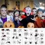 Konsait 86PCS Halloween Tattoos Spider Tattoos, Spider Web Spider Net Tattoos, Halloween Face Shoulder Arm Tattoo Stickers for Women Men Kids Boys Halloween Cosplay Accessories