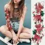 6 Blatt Vollarm Temporäre Tattoos, Wasserdicht, Extra Groß, Temporäre Tattoos für Damen Herren Erwachsene Schwarz Schädel Rose Körperkunst Tattoo Sticker Falstattoo