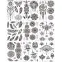 Temporäre Tattoos Aufkleber, Ztent 9 Blätter Mandala Blume Körperkunst Aufkleber, Wasserfest Henna Schwarz Körpertattoos für Erwachsene Frauen Mädchen Körperkunst Armaufkleber