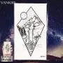 12 Pieces/Lot Geometry Triangle Mountain Temporary Tattoo Sticker Cover Women Body Arm Art Drawing Waterproof Fake Black Sea Weave Tatoos Custom 10x6CM