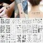 20 Blatt Fake Kleine Schwarze Temporäre Tattoo Körper Aufkleber Hand Hals Handgelenk Kunst Mode