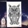 12 Pieces/Lot 3D Black Fun Raccoon Tattoo Stickers Cover Women Temporary Fake Tatoos Owl Men Waterproof Custom Tattoo Supplies Body Arm Art 10x6cm