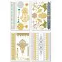 Metallic Temporary Tattoos for Women Teens Girls - 8 Sheets Gold Silver Temporary Tattoos Glitter Shimmer Designs Jewelry Tattoos - 100+ Color Flash Fake Waterproof Tattoo Stickers (Mustique)