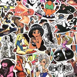 Sexy Girls Sticker Pack 100Pcs Anime Beauty Laptop Sticker Bomb Beauty Pinup Girls Stickers Decals for Car Guitar Luggage (52Pcs)