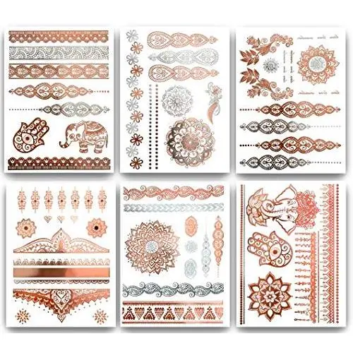 Tattoos Temporaires Terra Henna Métalliques - Plus de 75 Tatouages Mandala (Or Rose) Tattoos Temporaires Terra Henna Métalliques - Plus de 75 Tatouages Mandala (Or Rose)
