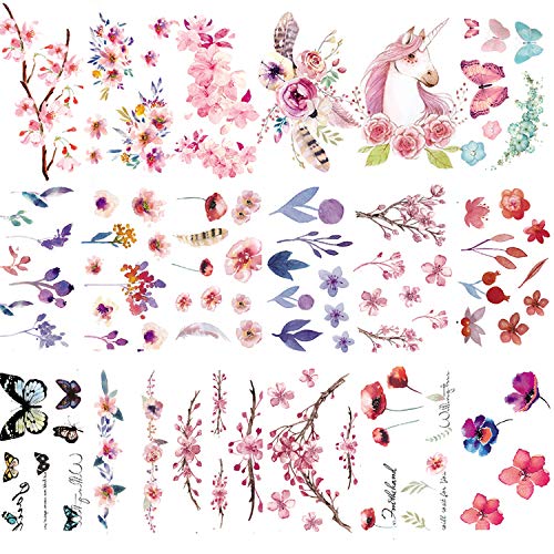 Étiquettes temporaires à l'eau pour fleurs, 30 feuilles, pour femmes, filles et enfants. Étiquettes temporaires à l'eau pour fleurs, 30 feuilles, pour femmes, filles et enfants.