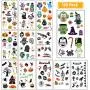 150 Stück Halloween temporäre Tattoos für Kinder, Halloween Party Dekorationen Make-up Kürbis 12 Blätter wasserfeste Kinder Tattoos Halloween Aufkleber für Jungen und Mädchen, Trick or Treat Party Geschenk
