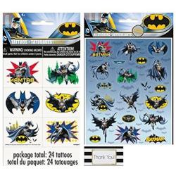 Batman 4 ct Sheets with 80 Stickers and 4 ct Sheets with 24 Tattoos by BT