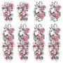 Leoars Halloween Temporary Tattoos, 4-Sheet Rose Flower Full Arm Sleeve Tattoos and 4-Sheet Fake Skull Rose Half Arm Tattoos Stickers for Men Women Girls Makeup