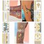 Metallic Temporary Tattoos for Women Teens Girls - 8 Sheets Gold Silver Temporary Tattoos Glitter Shimmer Designs Jewelry Tattoos - 100+ Color Flash Fake Waterproof Tattoo Stickers (Mustique) Metallic Temporary Tattoos for Women Teens Girls - 8 Sheets Gold Silver Temporary Tattoos Glitter Shimmer Designs Jewelry Tattoos - 100+ Color Flash Fake Waterproof Tattoo Stickers (Mustique)