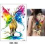 5 Sheets Watercolor Body Temporary Tattoo Sticker Wolf Elephant Picture Design Leg Arm Art Sexy