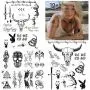 10 Blatt Post Malone Tätowierungsset, inklusive Post Malone Tattoos und Death Eater Tattoos, temporäre Halloween-Accessoires und Party-Zubehör