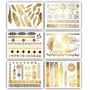 Terra Tattoos Temporary Metallic Tattoos - 75 Fake Gold Tattoos