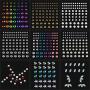 9 Sheets Eye Body Face Gems Rhinestone Stickers Self Adhesive Rhinestones Rainbow Face Gems for Women Festival Accessory and Nail Art Decorations (Tiny Bead)