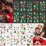 LessMo Weihnachts Glühen temporäre Tattoos, 10 Blätter Xmas Luminous Tattoo Aufkleber für Kinder Erwachsene, Niedlich, Cartoon, für Weihnachtsgeschenke, Weihnachtsfeier-Party-Geschenke