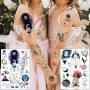 6 Blätter FANRUI Niedliche Kleine Temporäre Tattoos Für Kinder Jungen Mädchen Aquarell Weltraum Stern Einhörner Kinder Cartoon Gesicht Tattoos Kleine Hände Wasserfeste Fake Tatoos Papier