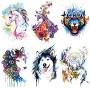 6 Sheets PADOUN Unicorn Geometric Tiger Wolf Waterproof Temporary Tattoos Sleeve Stickers, Fake Tattoos Body Tattoo Stickers for Men Women Girls Boys