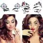 Lady Up 6 PCS Gesichtskristalls Aufkleber Glitzer Meerjungfrau Gesichtskristalle Temporäre Tattoos Aufkleber für Festival Halloween Carnival Party