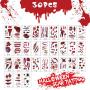 Halloween Temporary Tattoos - Innoo Tech Halloween Scar Tattoo, 30 Sheet Halloween Tattoo Stickers with Fake Bloody Scar Wound Injury Body Stickers Waterproof for Halloween Cosplay Party