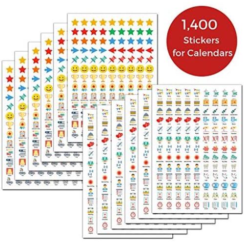 CRANBURY Daily Planner Stickers for Calendars - (Set of 1400), 46 Unique Designs, Calendar Stickers for Bullet Journal, Daily Planner, Agenda or Notebook, Planner Stickers and Office Accessories