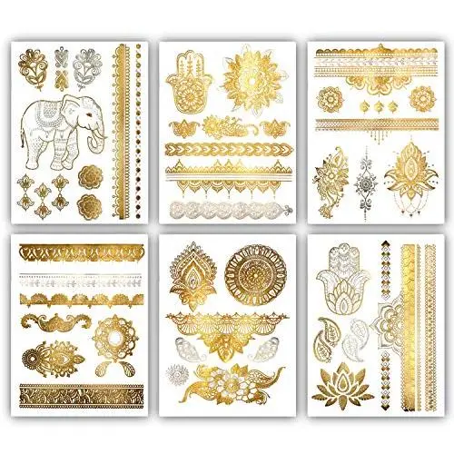 Tattoos Métalliques Henna Temporaires Terra – 75 Tattoos Temp Or Tattoos Métalliques Henna Temporaires Terra – 75 Tattoos Temp Or