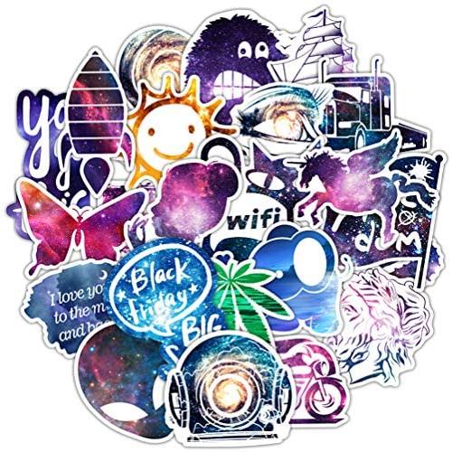 Galaxy Stickers Pack 100 Pcs Suitcase Stickers Vinyl Decals for Laptop Bumper Helmet Ipad Car Luggage Water Bottle